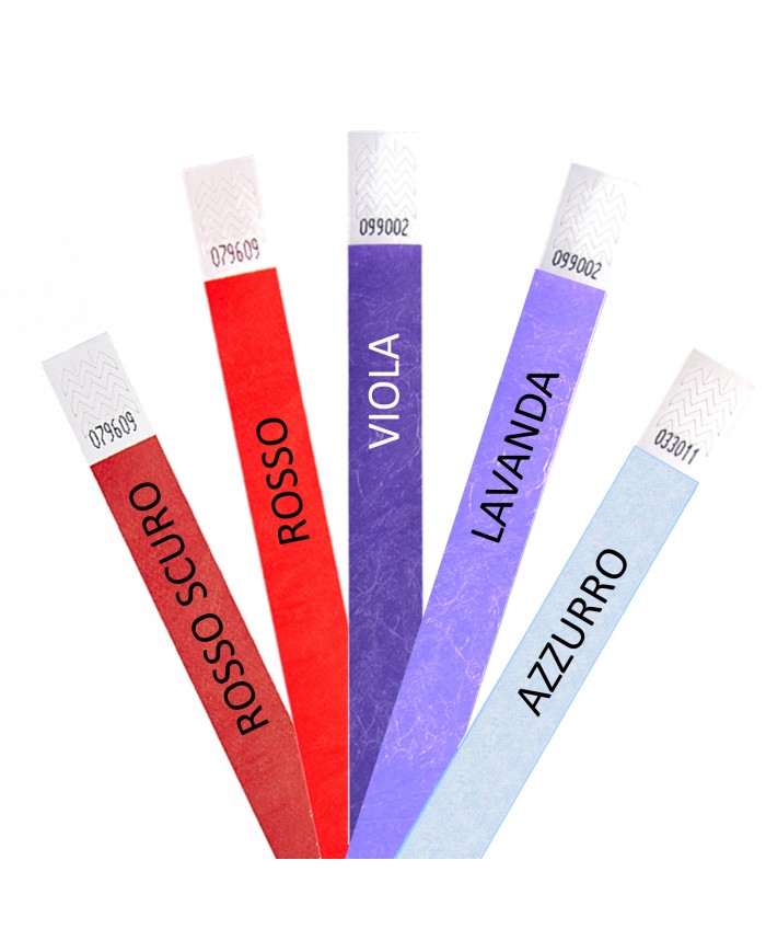 BRACCIALETTI IN TYVEK - GAMMA COLORI B